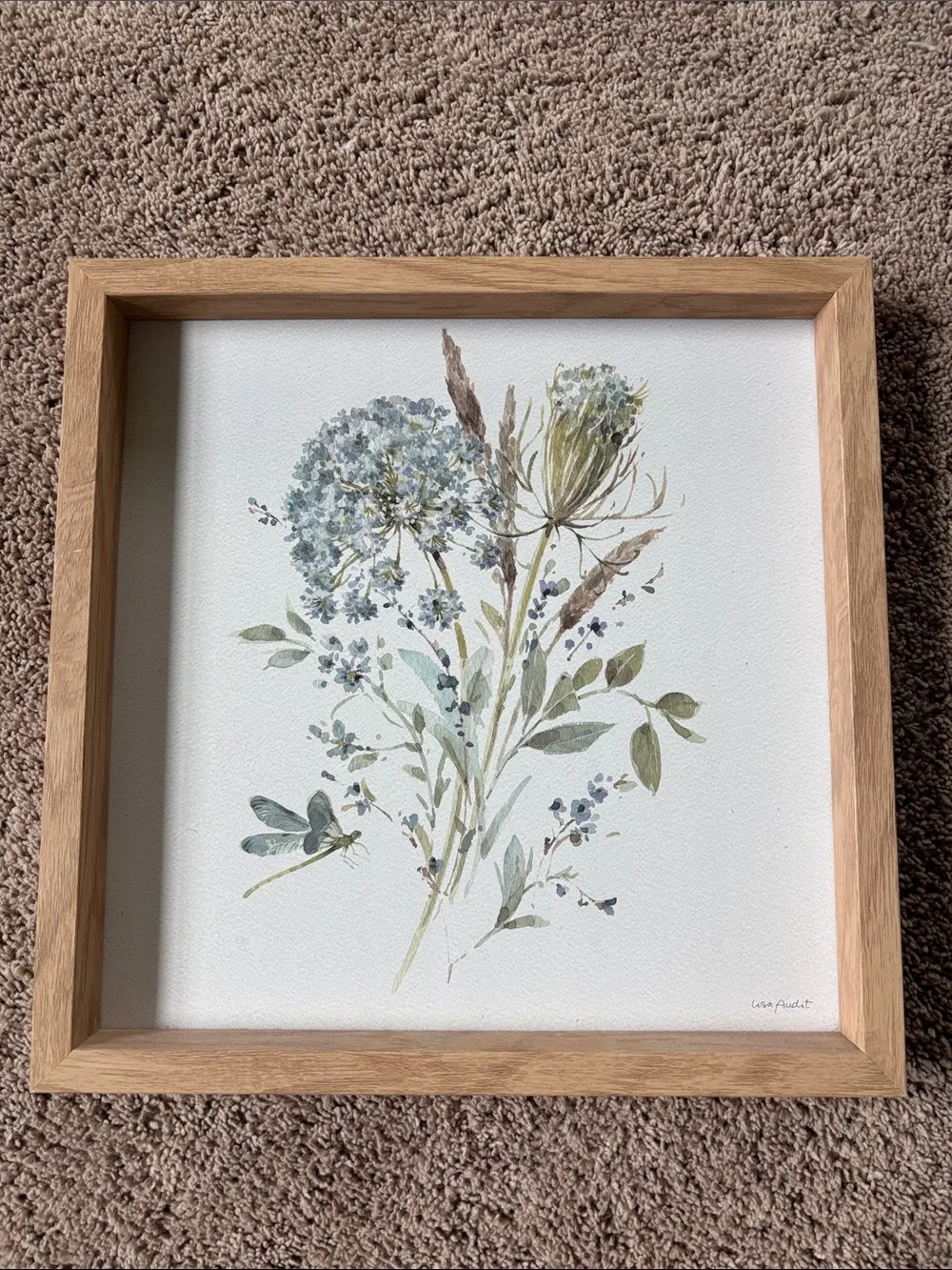 Botanical Watercolor Wall Art in Soft Blue and Green